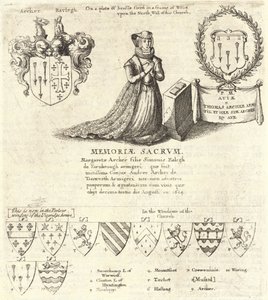 Margaret Archer (Denkmal). Zustand 2 von Wenceslaus Hollar